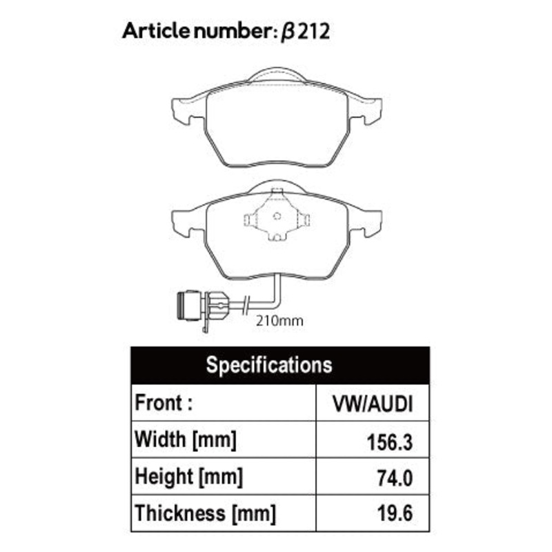 ACRE PC3200 BRAKE PAD FRONT FOR VOLKS WAGEN SHARAN 7M 2.8 VR6 7MAAA 212-PC3200