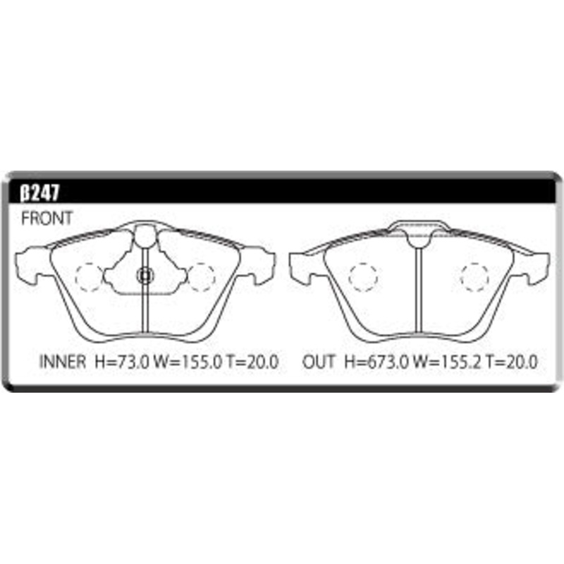 ACRE PC3200 BRAKE PAD FRONT FOR VOLKS WAGEN SCIROCCO 2.0 R PRIMARY EQUIPMENT NO.1ZK 13CDL 247-PC3200