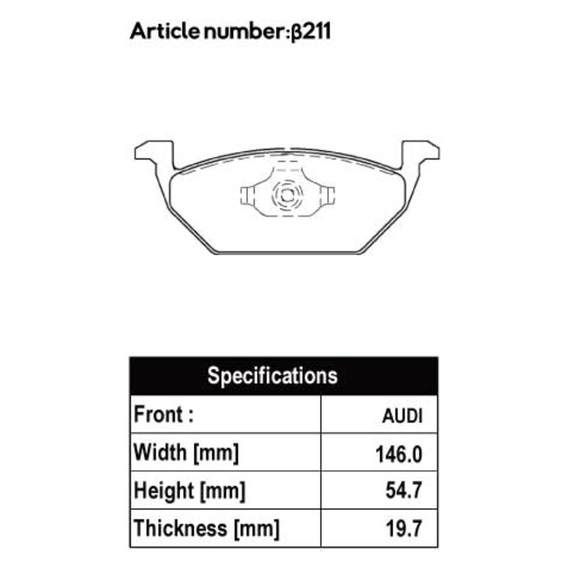 ACRE PC3200 BRAKE PAD FRONT FOR VOLKS WAGEN THE BEETLE 1.2 DESIGN 16CBZ 211-PC3200