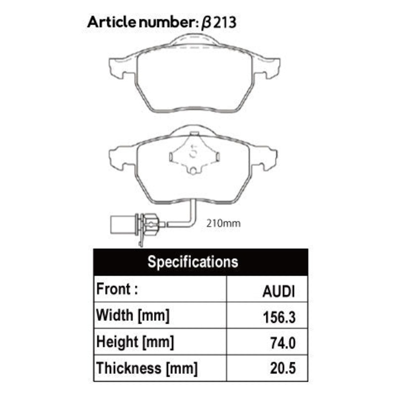 ACRE PC3200 BRAKE PAD FRONT FOR VOLKS WAGEN PASSAT MK V VI 2.3 V5 2.8 V6 3BAZX 3BAMX 3BAMXF 3BACKF 3BAPRF 213-PC3200