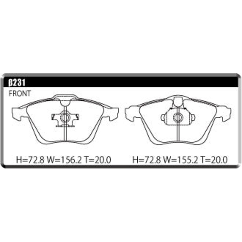 ACRE PC3200 BRAKE PAD FRONT FOR VOLKS WAGEN PASSAT VARIANT MK VII 3.2 V6 4MOTION 3CAXZF 231-PC3200