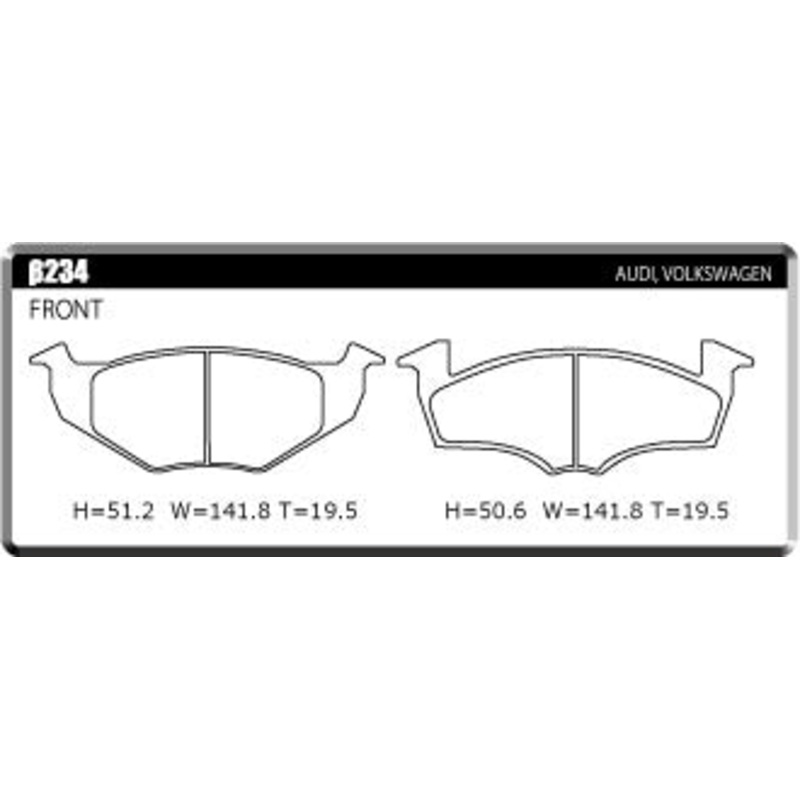 ACRE PC3200 BRAKE PAD FRONT FOR VOLKS WAGEN POLO 6N 1.6 NO.6N-TY140001~ 6NAEE 6NAHS 234-PC3200