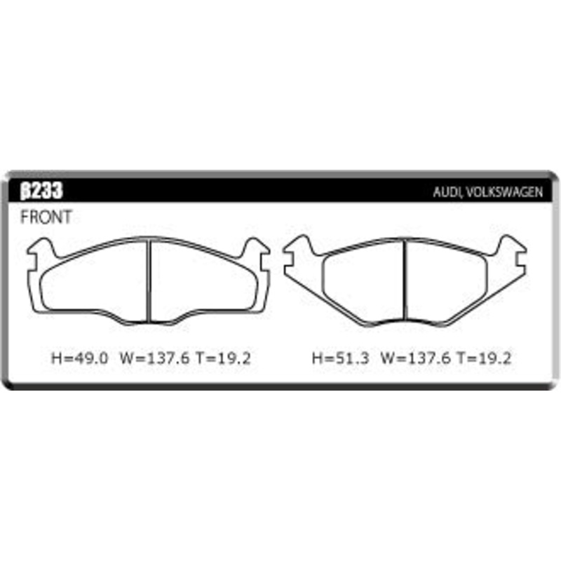 ACRE PC3200 BRAKE PAD FRONT FOR VOLKSWAGEN POLO 1.3 CL 80NZ 233-PC3200