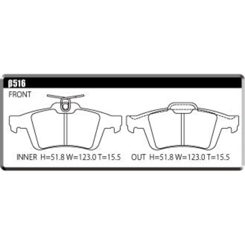 ACRE PC2600 BRAKE PAD REAR FOR CITROEN C5 1.6T X75F02 516-PC2600