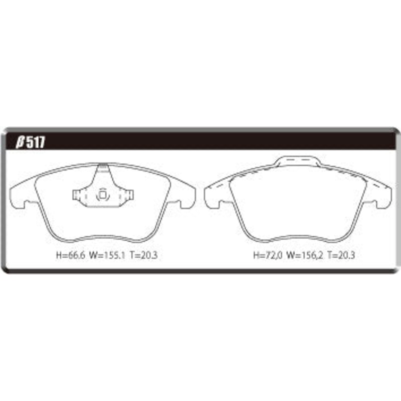 ACRE PC3200 BRAKE PAD FRONT FOR CITROEN DS4 1.6 TURBO AT B7C5F02S 517-PC3200