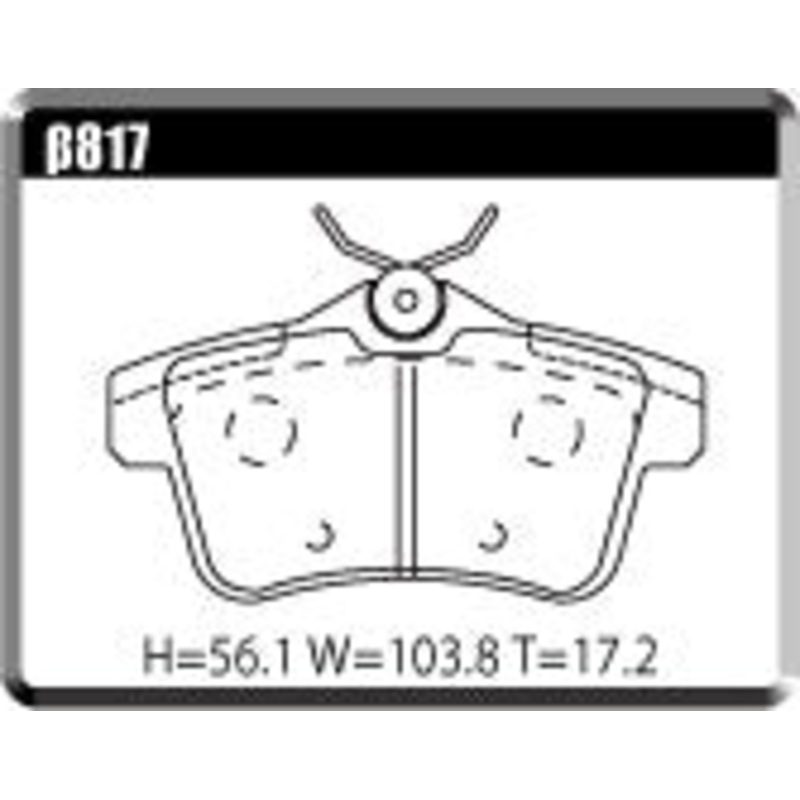 ACRE PC3200 BRAKE PAD REAR FOR CITROEN DS4 1.6 TURBO MT B7C5F03S 817-PC3200
