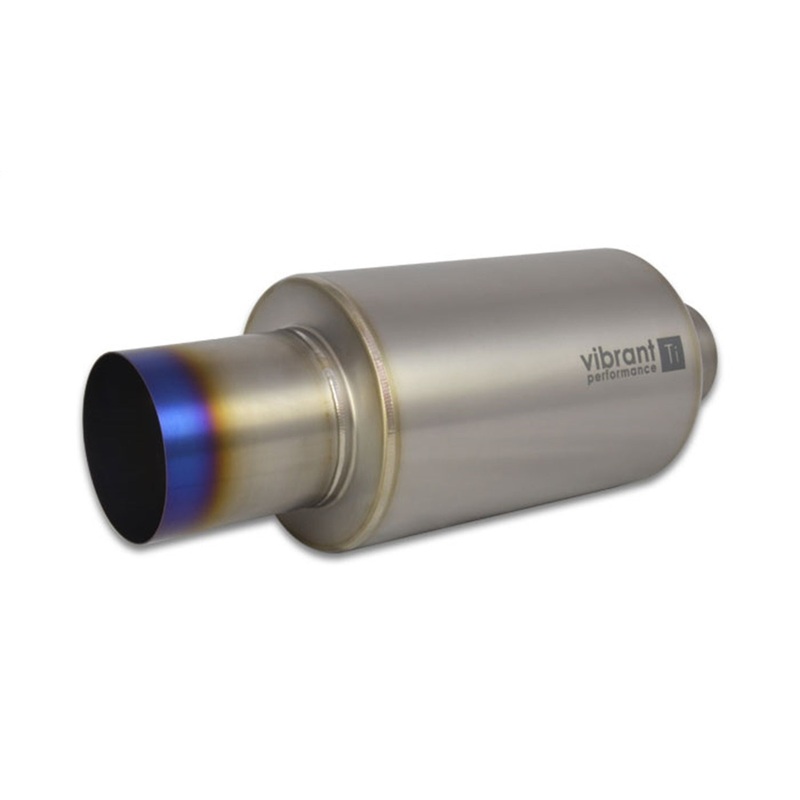 Titanium Muffler; 3 in. Inlet/Outlet; w/Straight Cut Burnt Tip; - CFRI736072520