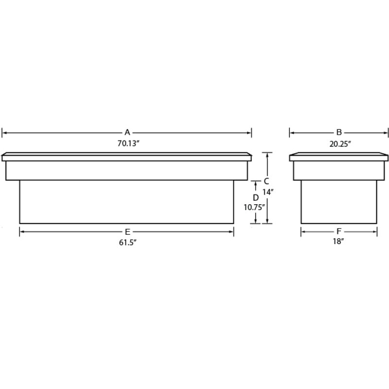 Lund 67-99 Chevy CK Ultima Low Profile Single Lid Crossover Tool Box - Brite