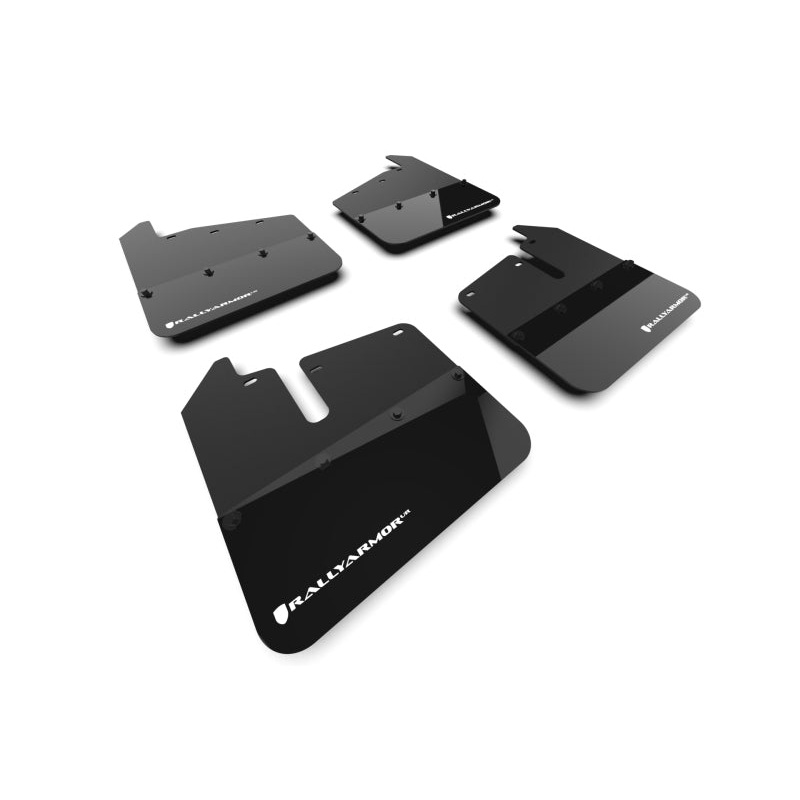 Rally Armor 20-24 GMC Sierra 2500/3500 HD Denali Black Mud Flap w/White Logo