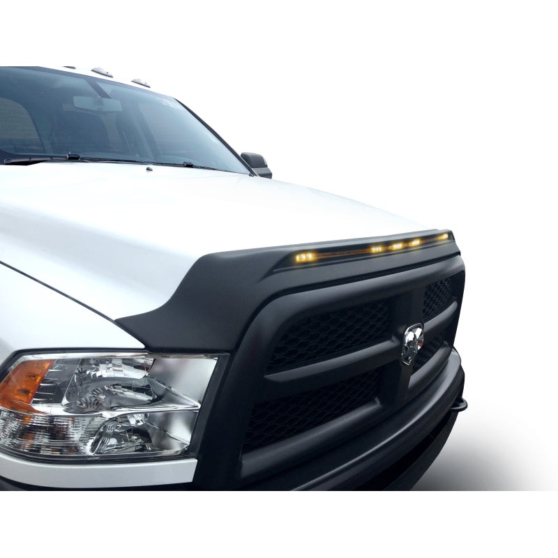 AVS 2010-2019 Dodge Ram 2500 Aeroskin Low Profile Hood Shield w/ Lights - Black