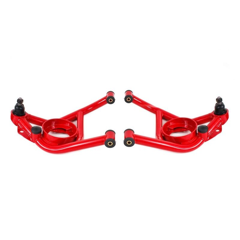BMR 70-81 Chevrolet Camaro A-Arms Lower Delrin Bushings Std Ball Joint - Red