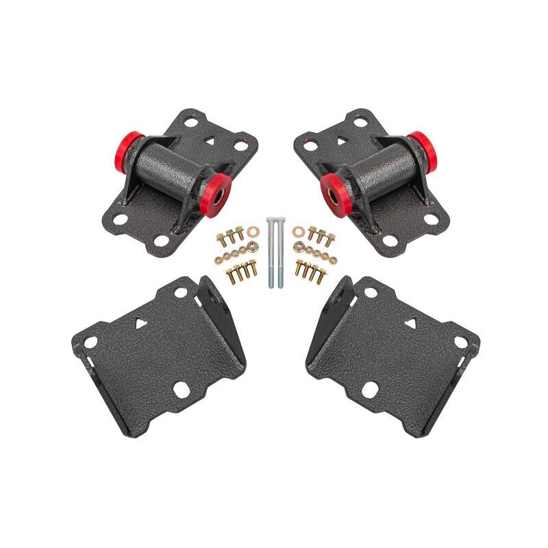 BMR 78-87 G-Body Motor Mount Kit Upper & Lower Poly - Black Hammertone