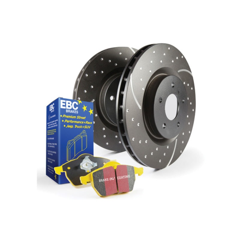 EBC 17-22 Honda Civic Type-R (FK8) GD Sport Slotted and Dimpled Rear Yellowstuff Pads & Rotors