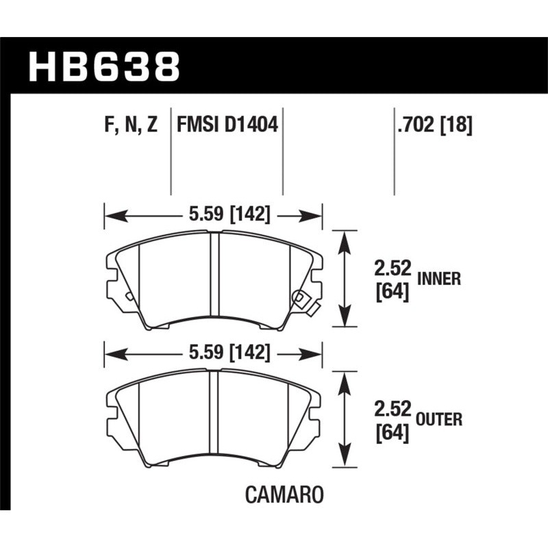 Hawk 10-15 Chevrolet Camaro HPS 5.0 Front Brake Pads