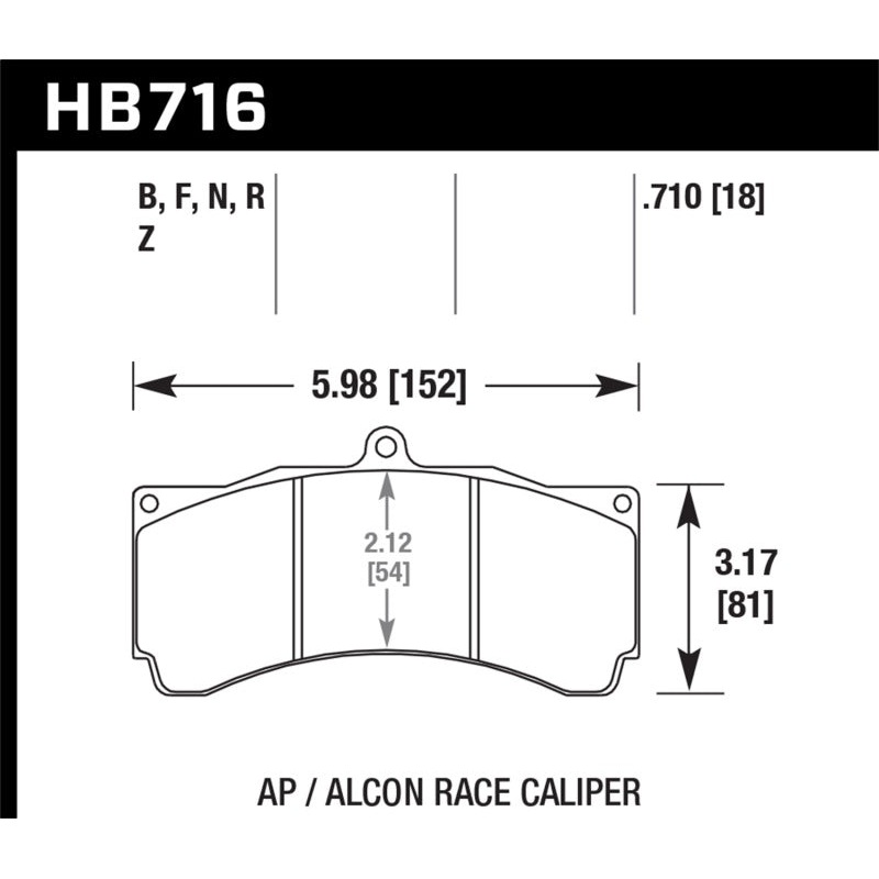 Hawk HPS Brake Pads w/ 0.710 Thickness - AP Racing Alcon