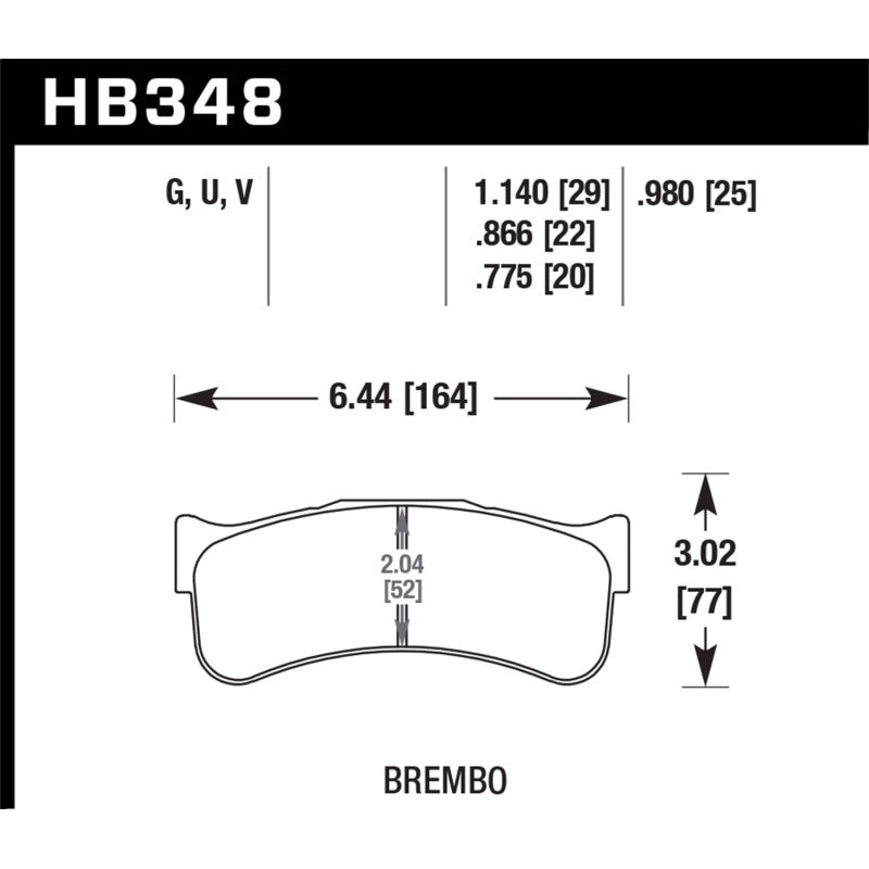 Hawk Motorsports Performance 0.98in Pad Thickness DTC-70 Race Brake Pads