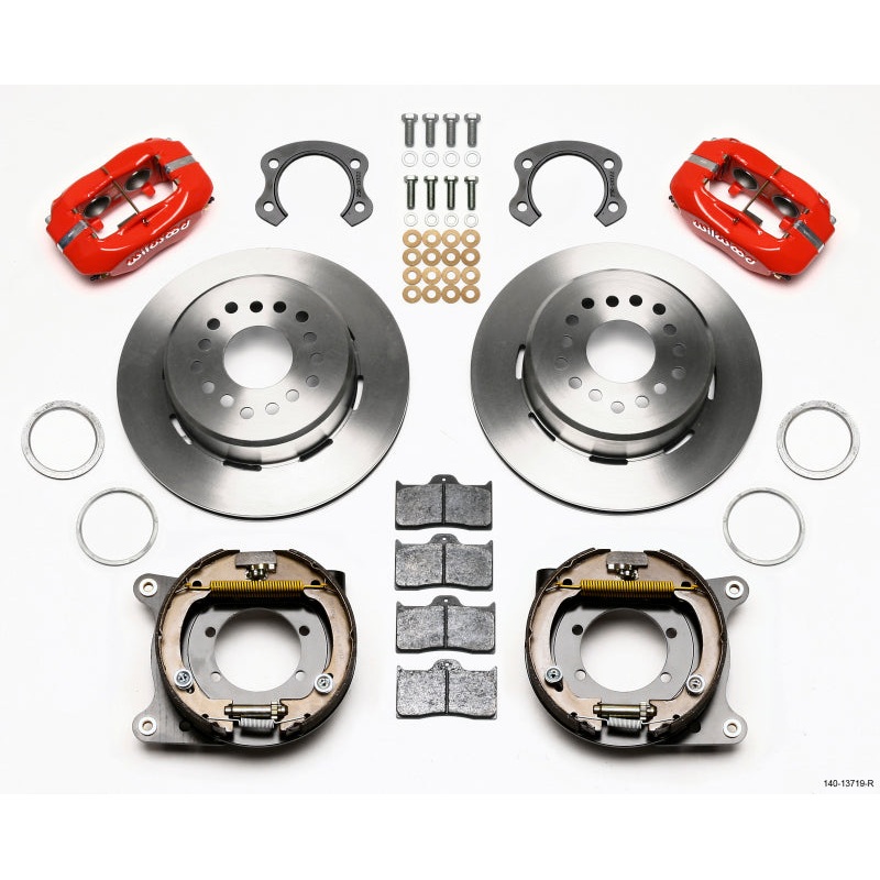 Wilwood Forged Dynalite P/S Park Brake Kit Red Ford 8.8 Special w/2.50in Offset-5 Lug