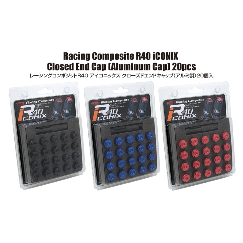 Project Kics 14x1.25 R40 Iconix Aluminum Cap Set - Red (20 Pcs)