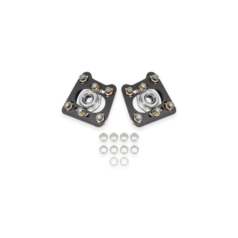 BMR 94-04 Ford Mustang Steel Caster Camber Plates - Black Hammertone