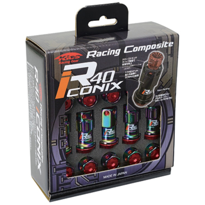 Project Kics 12x1.50 R40 Iconix Lock & Lug Nuts - Neo Chrome w/Black Seat w/o Cap (16+4 Locks)
