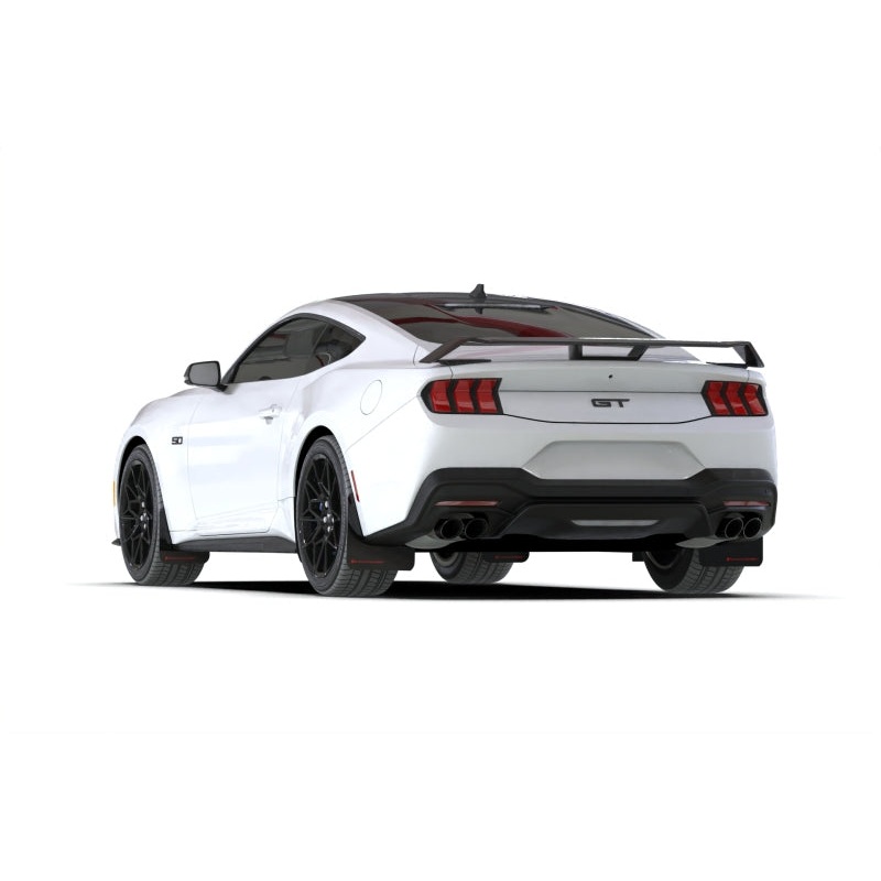 Rally Armor 2024+ Ford Mustang Black UR Mud Flap w/ Red Logo