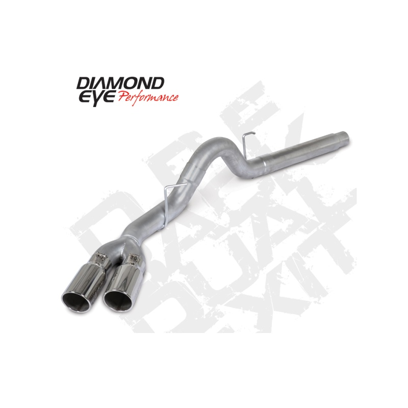 Diamond Eye 18-19 Ford 3.0L Powerstroke F150 - 4in Alum DPF Back Exh Kit Sprt Dual w/Tips 4512BRA-DE