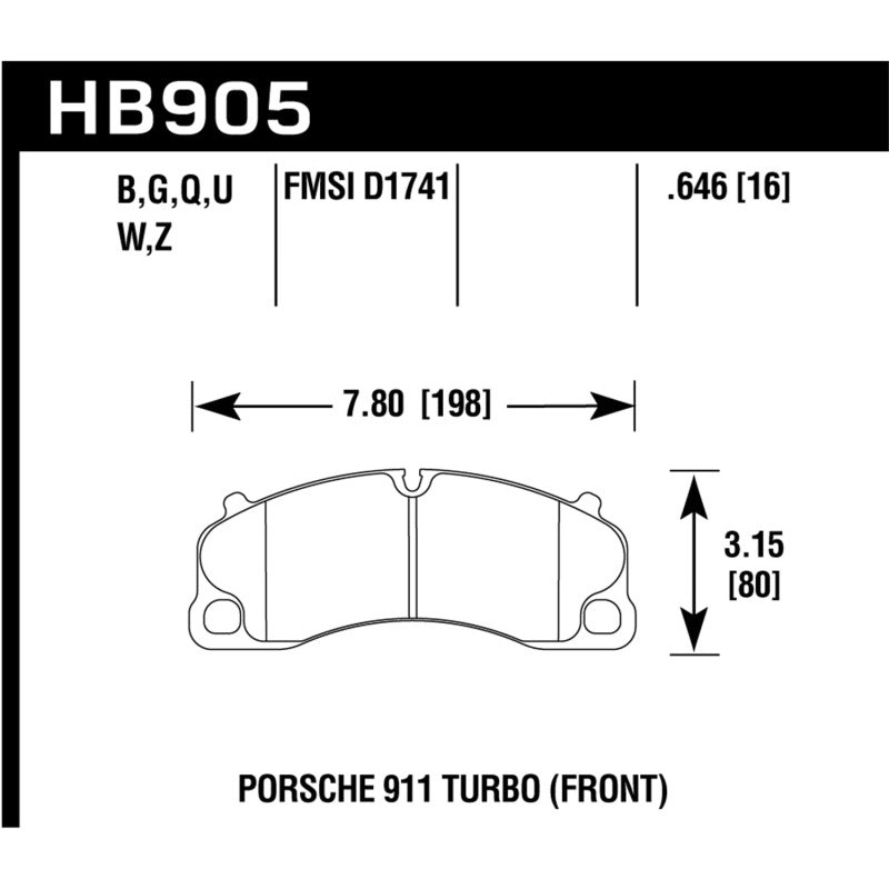 Hawk 17-20 Porsche 911 Front ER-1 Brake Pad Set