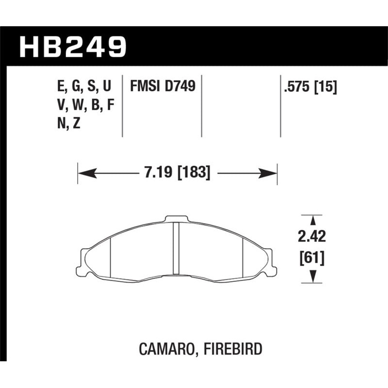 Hawk 98-02 Camaro ER-1 Street Front Brake Pads