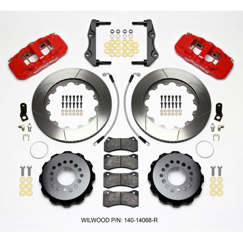 Wilwood AERO4 Rear Kit 14.25in Red 2014-Up Challenger w/Lines