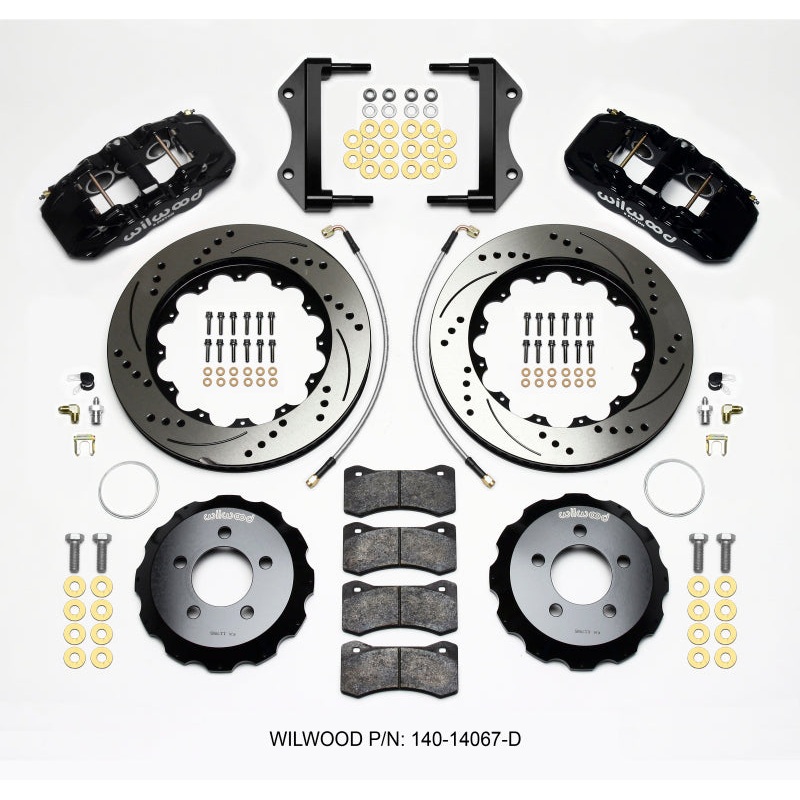 Wilwood AERO6 Front Hat Kit 14.25 Drilled 2014-Up Challenger w/Lines