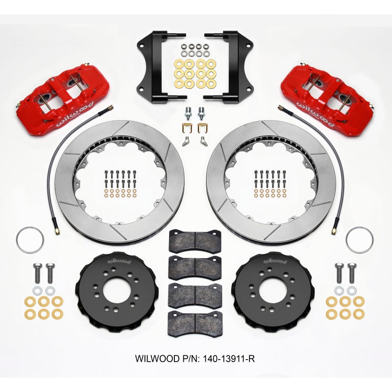 Wilwood AERO6 Front Hat Kit 15.00 Red 2014-up Corvette C7 w/Lines