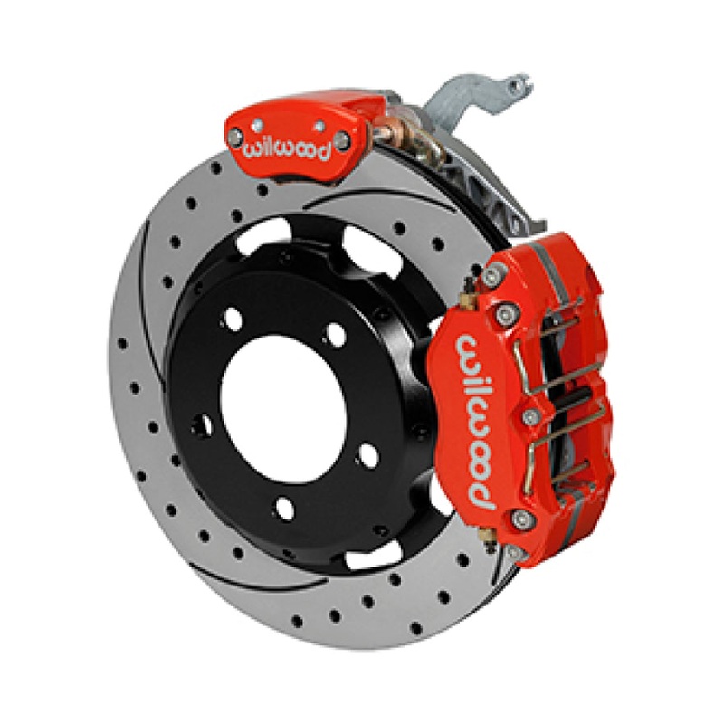 Wilwood Dynapro Radial / MC4 Rear Kit 12.19 Drilled Red Backdraft Roadster w/E46 Suspension w/Lines
