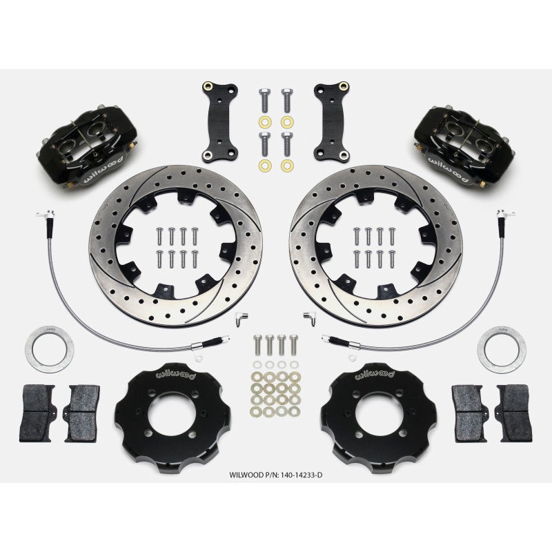 Wilwood Forged Dynalite Front Hat Kit 12.19in Drilled 2016-Up Mazda MX5 Miata w/ Lines