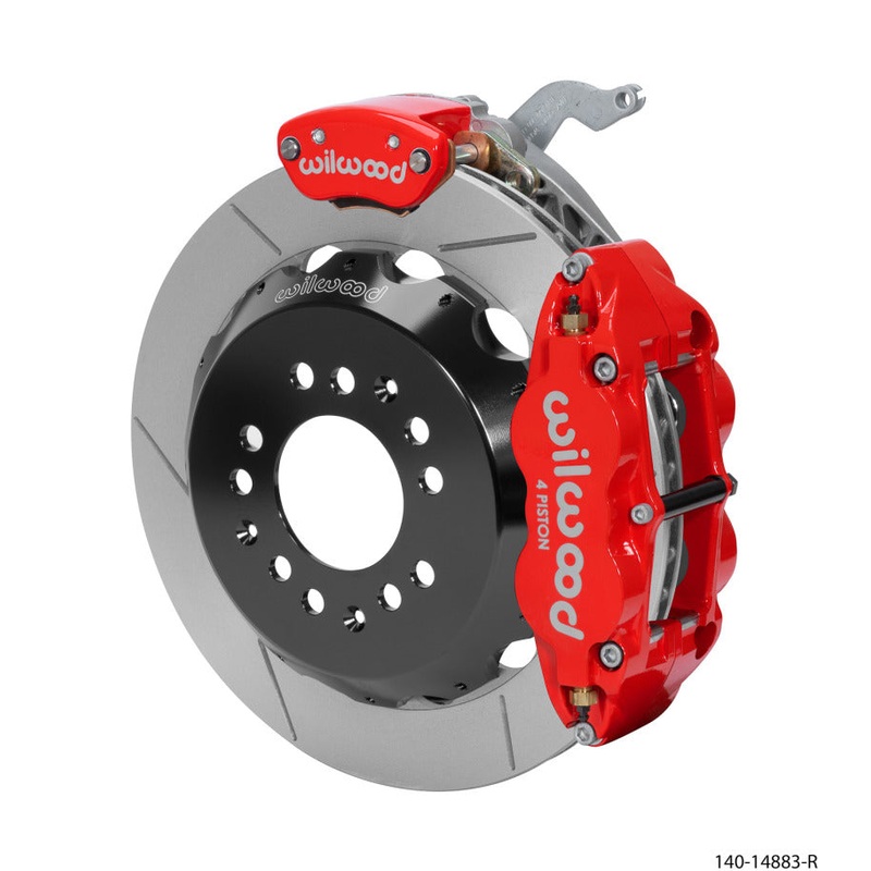 Wilwood Narrow Superlite 4R-MC4 Red Rear Kit 12.88in Slotted Rotor 88-96 Chevy Corvette C4