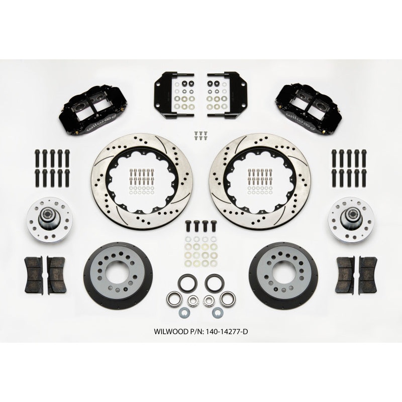 Wilwood Narrow Superlite 6R Front Hub Kit 14.00in Drilled Magnum Force Drop Spindle