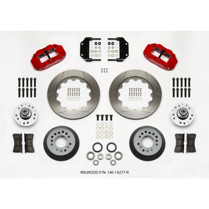 Wilwood Narrow Superlite 6R Front Hub Kit 14.00in Red Magnum Force Drop Spindle