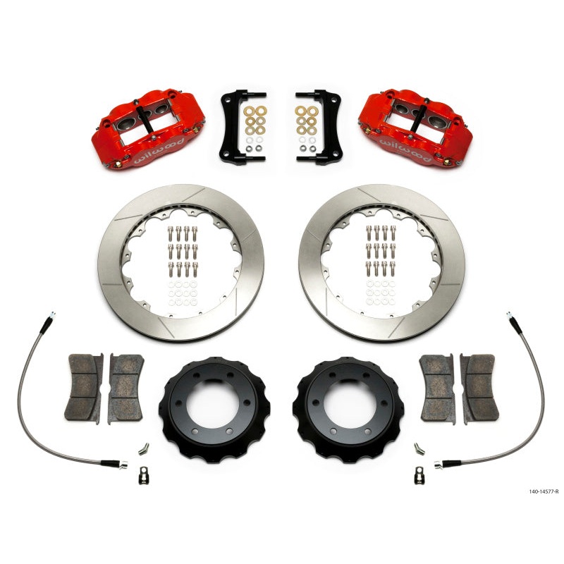 Wilwood Narrow Superlite Red 6R Front Kit 12.88in Slotted Rotor w/ Lines 05-15 Toyota Tacoma