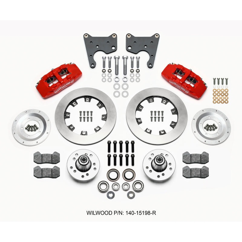 Wilwood Dynapro 6 Front Hub Kit 12.19in Red 65-72 CDP C Body -Drum