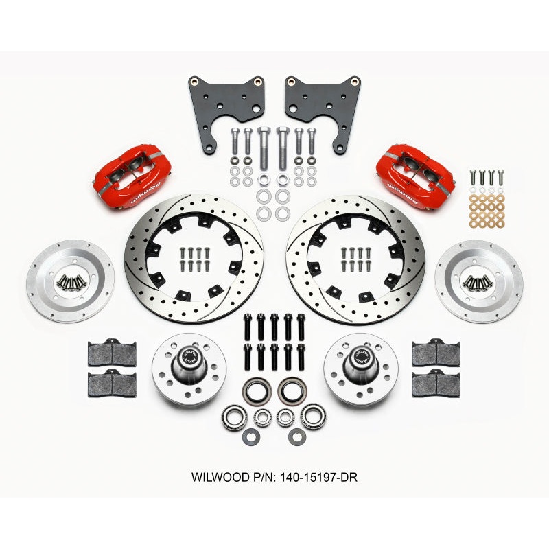 Wilwood Forged Dynalite Front Kit 12.19in Drill Red 65-72 CDP C Body -Drum