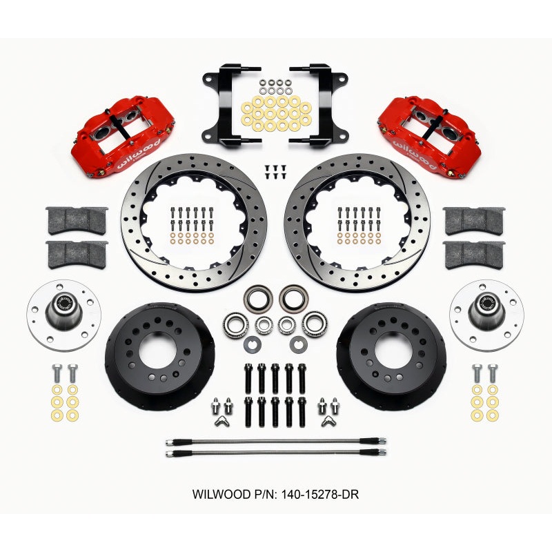 Wilwood Narrow Superlite 6R Front Hub Kit 12.88in Drill Red 82-92 Camaro//Firebird