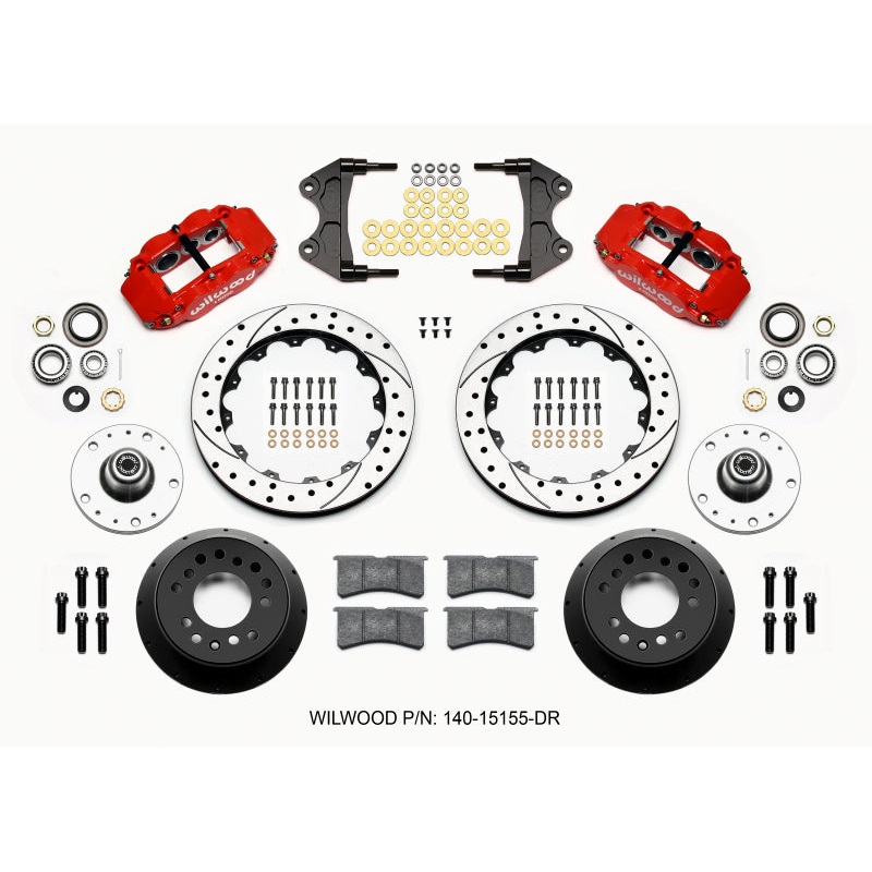 Wilwood Narrow Superlite 6R Front Hub Kit 12.88in Drill Red WWE ProSpindle (5x4.75in 5x5.00in Hub)