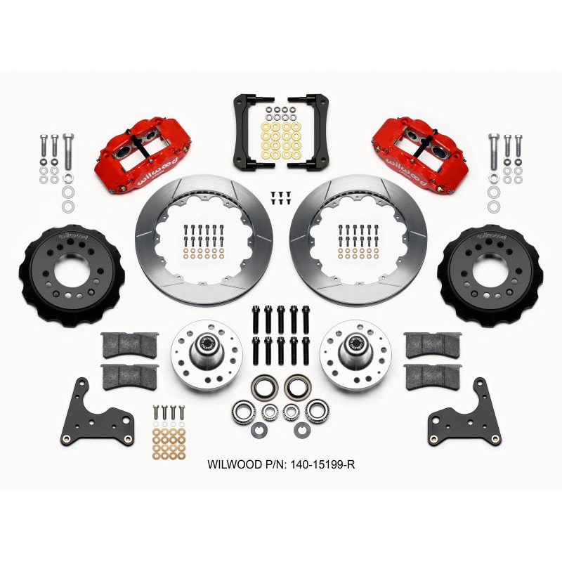 Wilwood Narrow Superlite 6R Front Hub Kit 12.88in Red 65-72 CDP C Body -Drum