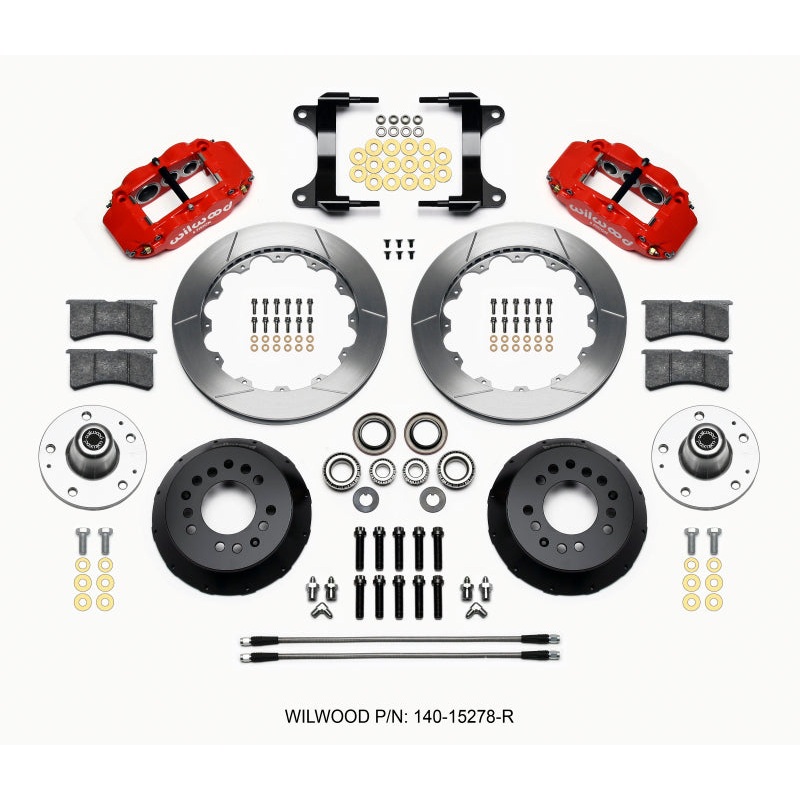 Wilwood Narrow Superlite 6R Front Hub Kit 12.88in Red 82-92 Camaro//Firebird
