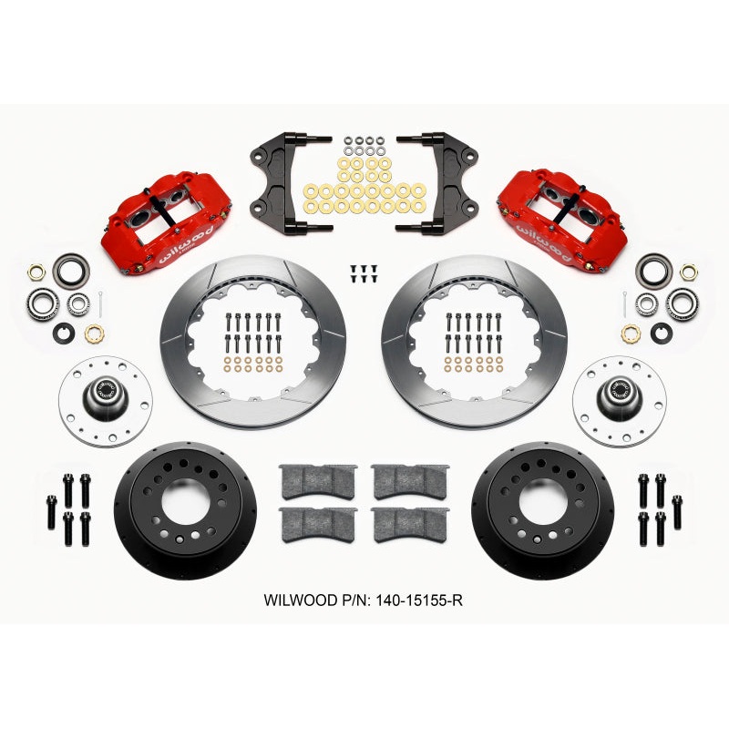 Wilwood Narrow Superlite 6R Front Hub Kit 12.88in Red WWE ProSpindle (5x4.75in 5x5.00in Hub)