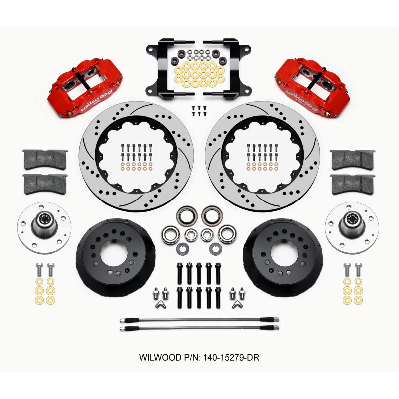 Wilwood Narrow Superlite 6R Front Hub Kit 14.00in Drill Red 82-92 Camaro//Firebird