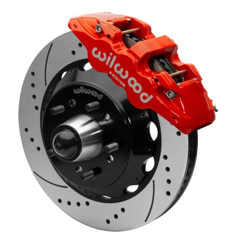 Wilwood AERO6 Front Truck Kit 14.00in Red 88-98 GMC Truck C1500/C2500