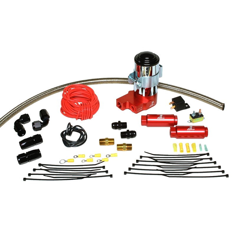 Aeromotive SS Series Fuel Pump Kit (includes Part Number 11203 fuel pump, hose, hose ends, fittings, filters and wiring kit). (regulator not included)