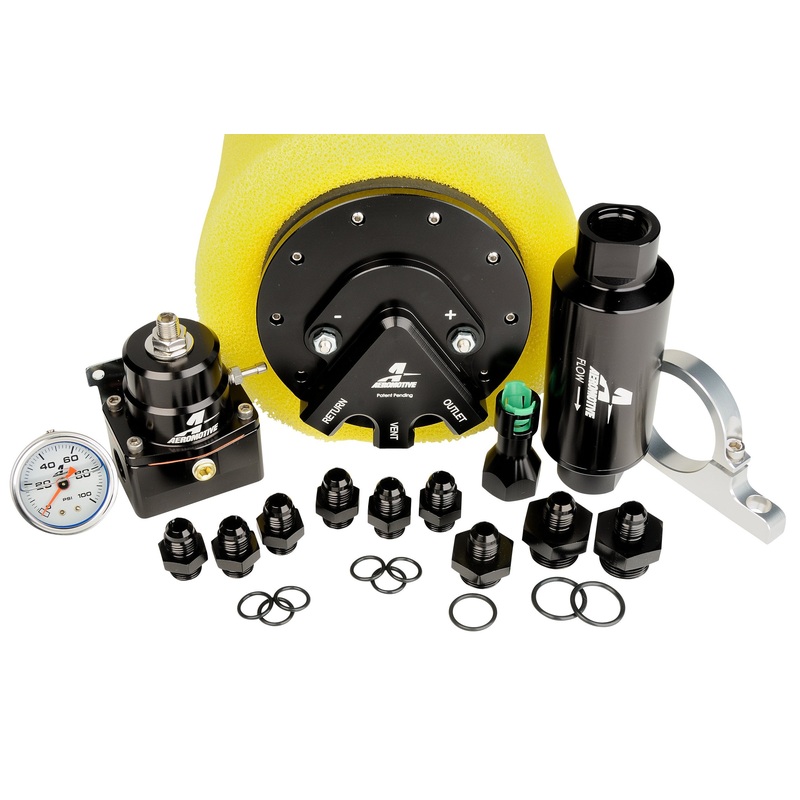 Aeromotive System, Fuel, Phantom 200, Return Style(Phantom 200, Filter, Filter Bracket, Regulator, Wiring Kit, Fittings, 3/8" Quick Connect, Gauge)