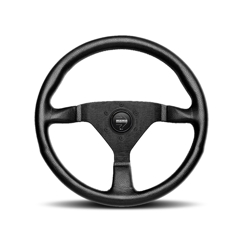 Momo Montecarlo Steering Wheel 320 mm - Black Leather/Black Stitch/Black Spokes