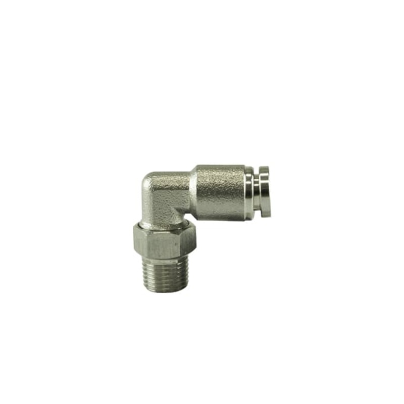 Pushloc Fitting Stainless Steel  1/8 NPT To 1/4 PTC 90